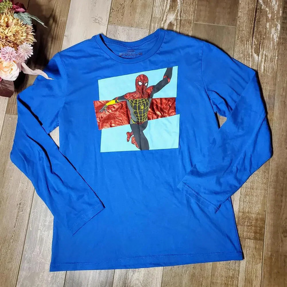 Marvel Spider-Man Boy Size XL 18/20 Long Sleeve Crewneck Shirt NWOT - Picture 1 of 10